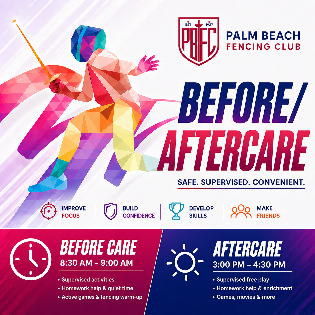 2026 Summer Fencing Camp — Before & Aftercare