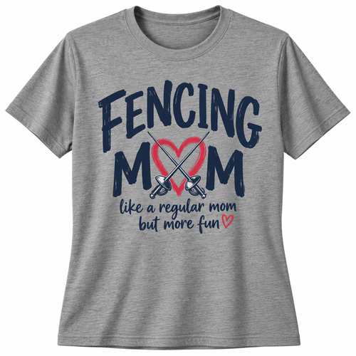 Fencing Mom t-shirt, heather grey, Palm Beach Fencing Club