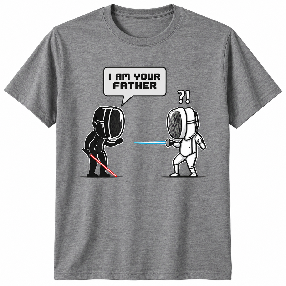 I Am Your Father fencing-themed t-shirt, heather grey, Palm Beach Fencing Club